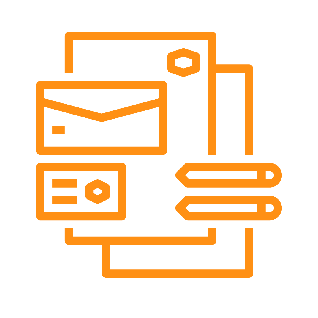 Illustration of print graphic design items